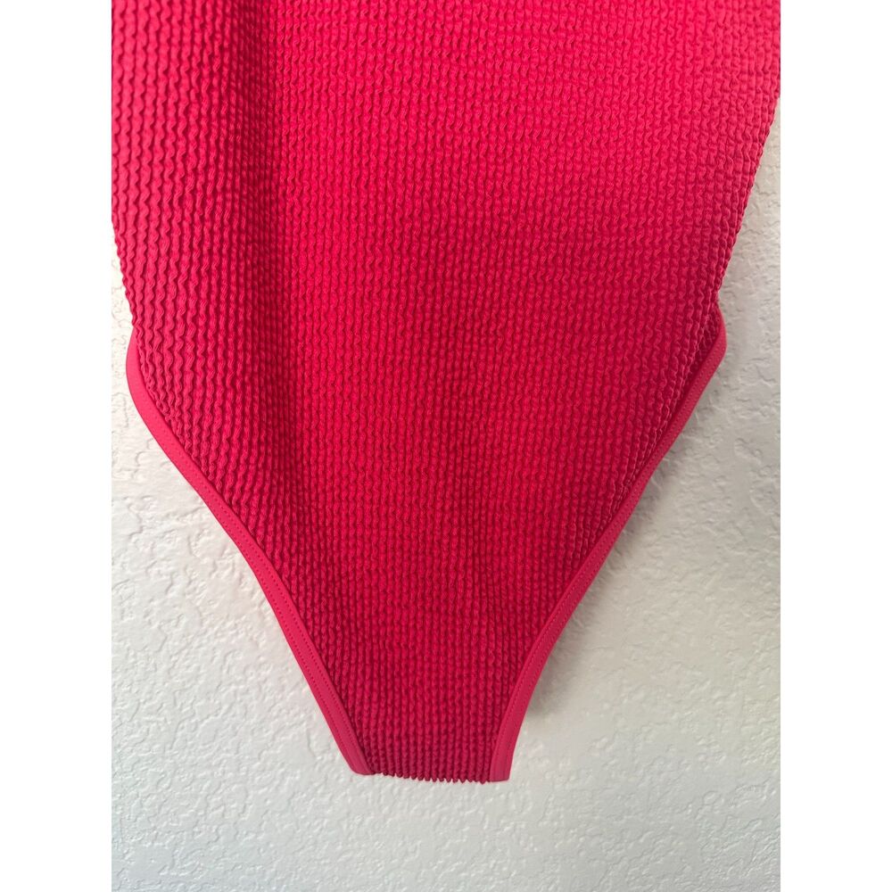 Abercrombie & Fitch The Trevor Project Pink Crinkle Texture One Piece Swimsuit M - Picture 3 of 8